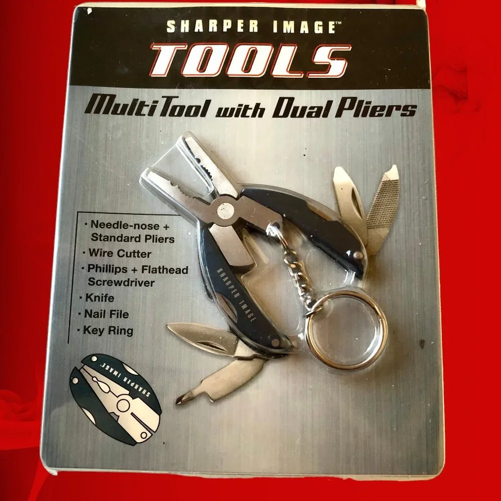 Sharper Image Key Ring Chain Multi Tool with Dual Pliers New Sealed